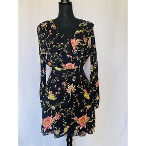 RACHEL ZOE Women Longsleeve V-Neck Floral Mini Dress Size 2